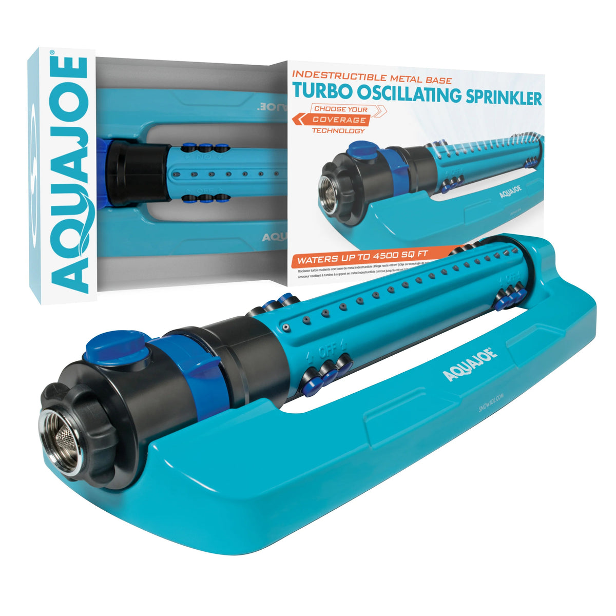 Aqua Joe AJ-OMS18-TRB Sprinkler, 3 3/8" x 17 1/2", Blue - Default Title