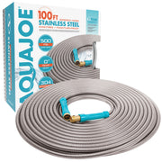 Aqua Joe Stainless Steel Hose, Gray - 100'