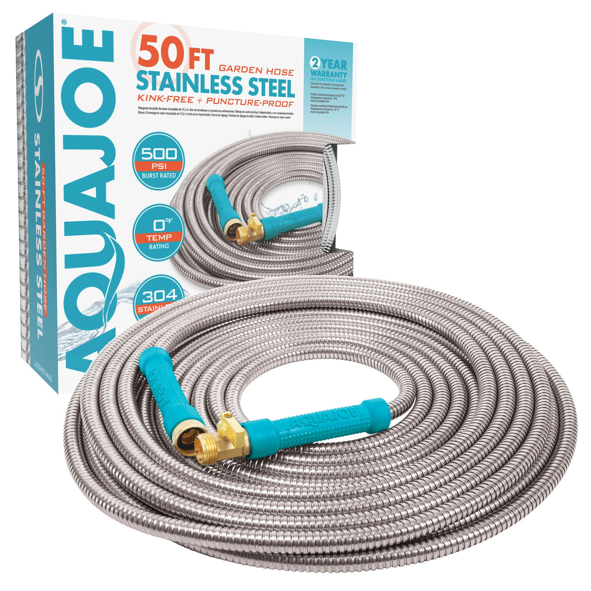 Aqua Joe Stainless Steel Hose, Gray - photo 4