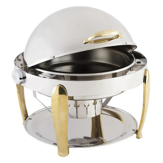 Bon Chef Manhattan Stainless Steel, 8 qt., Silver - Brass Accent