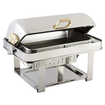 Bon Chef Elite Stainless Steel, 8 qt., Silver - Brass Accent