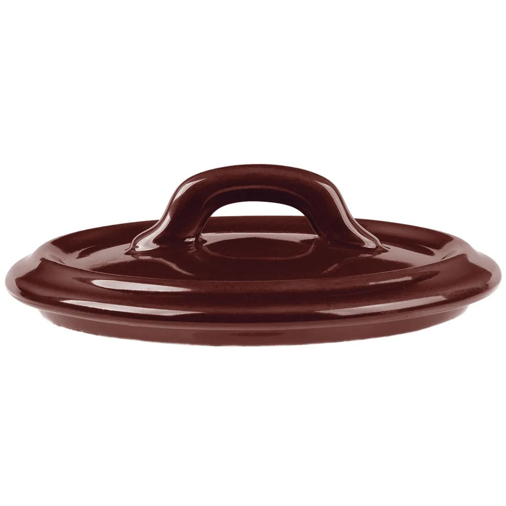 Bon Chef 1600003PBurntumber Cocotte Porcelain Lid, 4" Diameter, Brown, 36/Case - Default Title