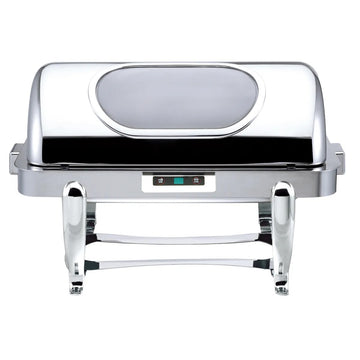 Bon Chef Roman Elite Chrome Electric Chafer, Silver - 2/3 Size