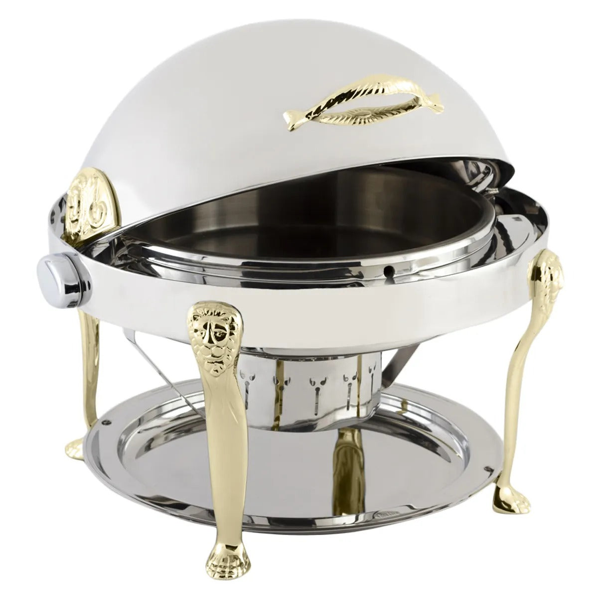 Bon Chef Elite Stainless Steel, 8 qt., Silver - Brass Accent
