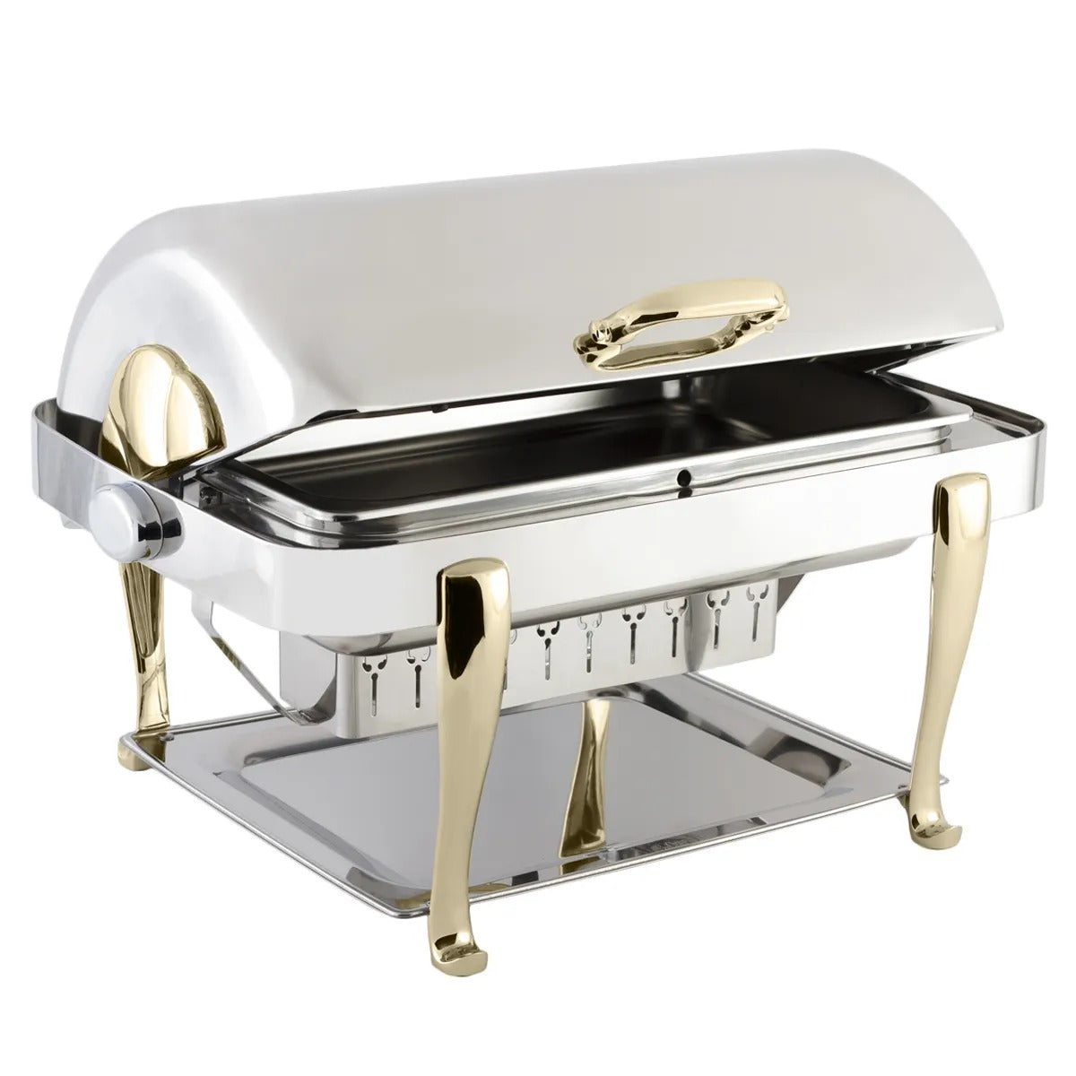 Bon Chef Elite Stainless Steel, 8 qt., Silver - Brass Accent