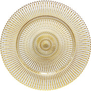 Bon Chef 200008G Tavola Glass Charger Plate, 13" Diameter, Gold, 8/Pack - Default Title