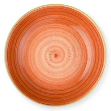 Bon Chef 2060027P Tavola Artis Porcelain Deep Plate, 8" Diameter, 48/Case - Gold Orange