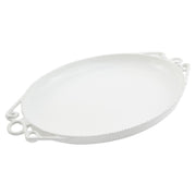 Bon Chef 2105PWHT Cast Aluminum Platter, 17" x 22", White - Default Title