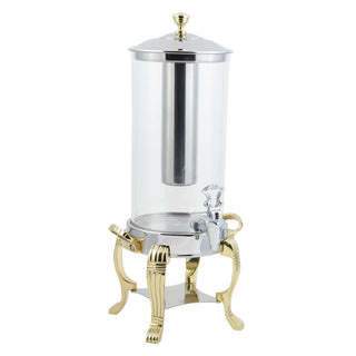 Bon Chef Juice Dispenser, 2 gal. - Aurora Brass Juice Contemporary Handle