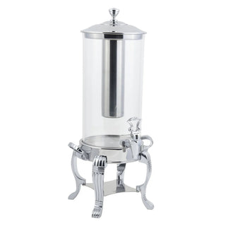 Bon Chef Beverage Dispenser, 2 gal., Silver - Aurora Stainless Steel Ice Chamber