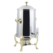 Bon Chef Renaissance Stainless Steel Coffee Chafer Urn, 5.5 gal., Silver - Brass Accent