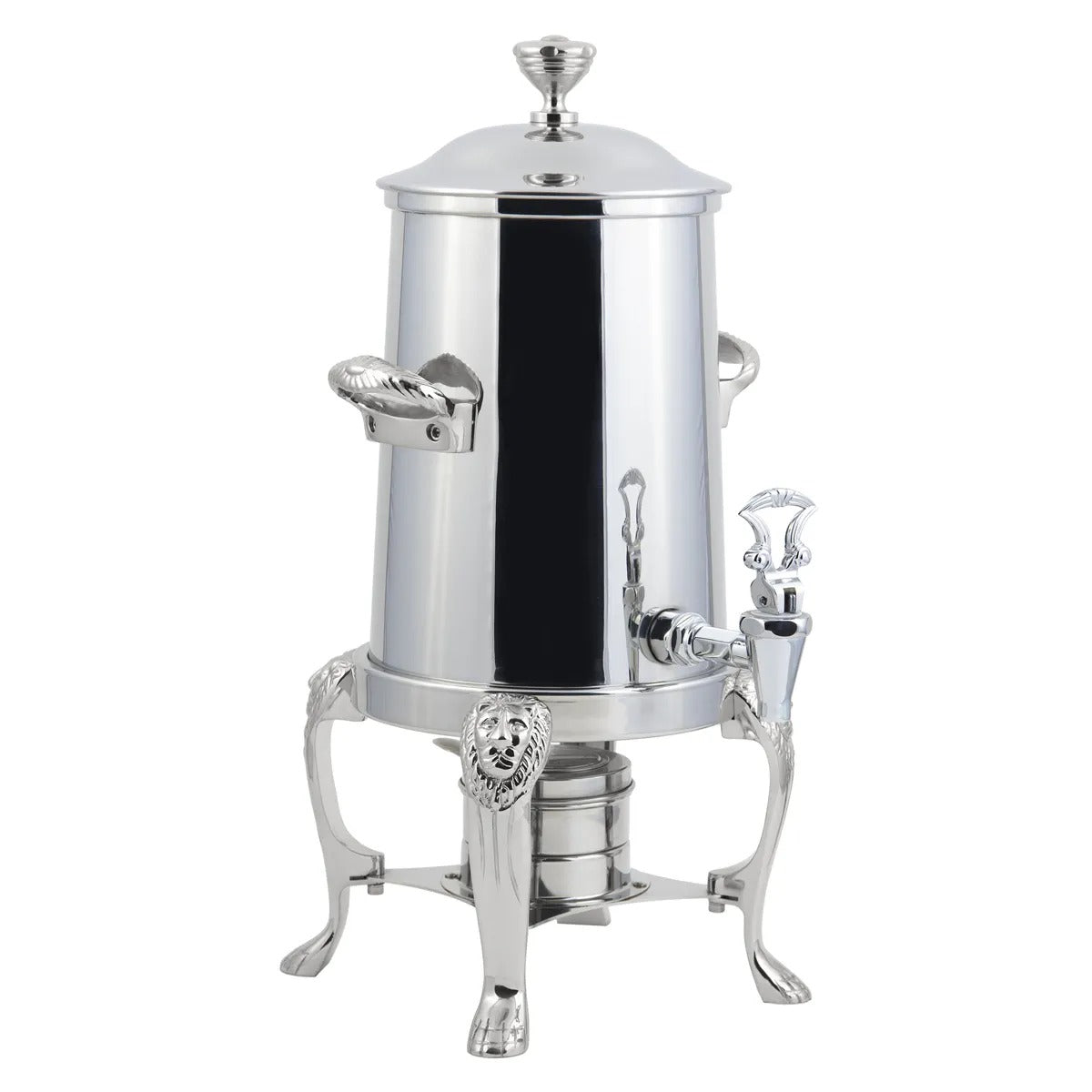 Bon Chef Lion Stainless Steel Coffee Chafer Urn, 3.5 gal., Silver - Chrome Accent