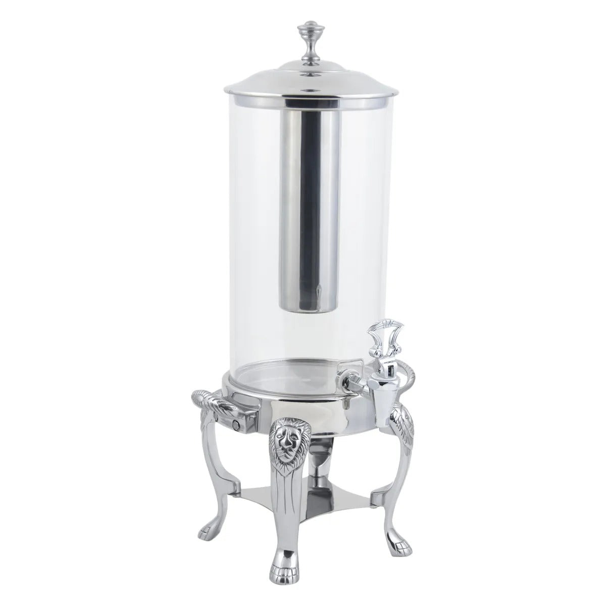 Bon Chef Beverage Dispenser, 2 gal., Silver - Lion Stainless Steel Ice Chamber