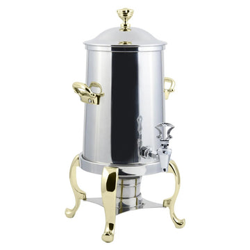Bon Chef 49103 Roman Stainless Steel Coffee Chafer Urn, 3.5 gal., Silver - Brass