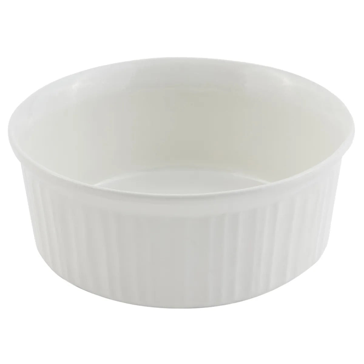 Bon Chef Cast Aluminum Dish, 2.5 qt. - White Sandstone Finish Round