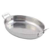 Bon Chef Stainless Steel Oval Gratin, Silver - 2.5 qt.