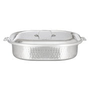Bon Chef Stainless Steel Oven, 7 qt. - Cucina Hammered Finish Stainless Steel Handles 15" x 11" x 4"