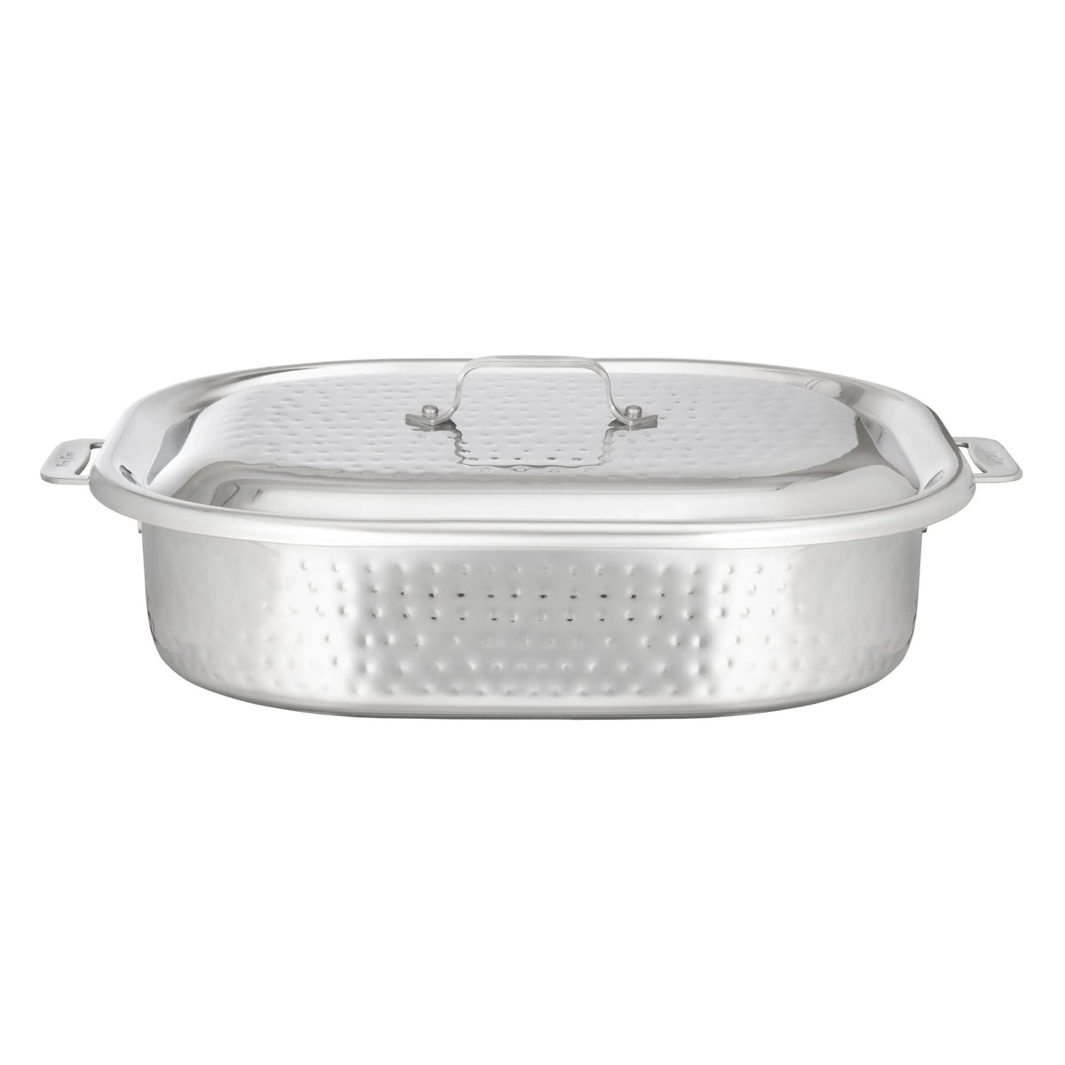Bon Chef Stainless Steel Oven, 7 qt. - Cucina Hammered Finish Stainless Steel Handles 15" x 11" x 4"