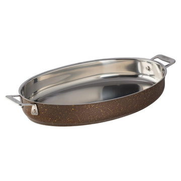 Bon Chef Stainless Steel Au Gratin Dish, 4 qt. - Taupe