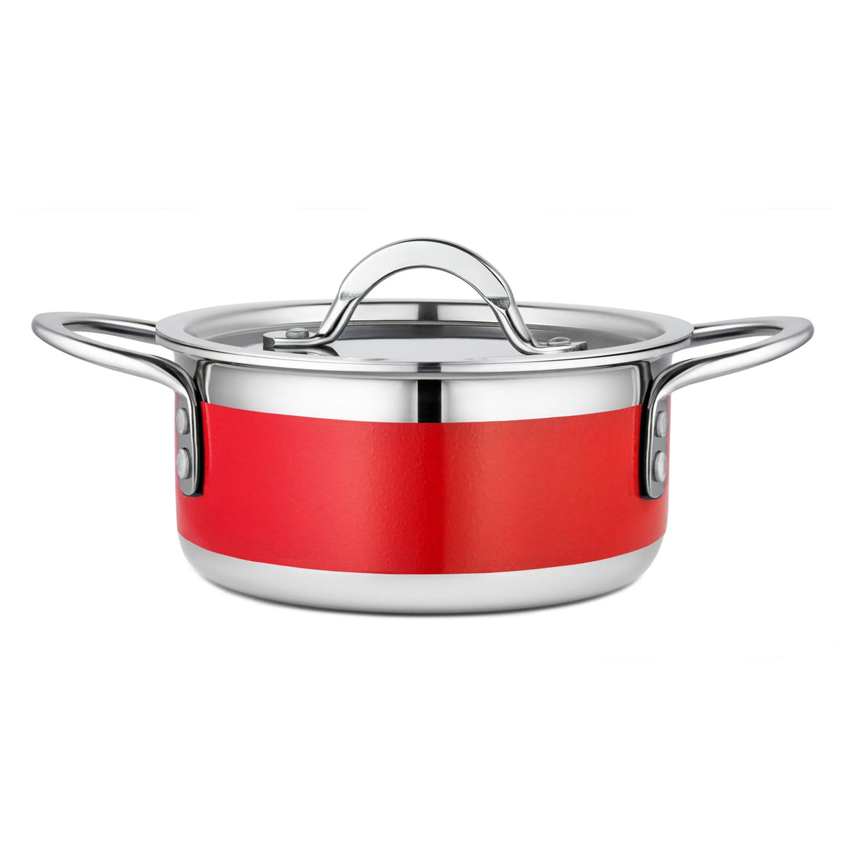 Bon Chef 71300-CF2 Country French X Stainless Steel Pot, 2.28 qt. - Orange