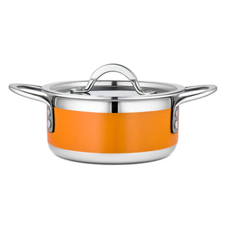 Bon Chef 71303-CF2-R Country French X Stainless Steel Pot, 5.69 qt., Red - Default Title