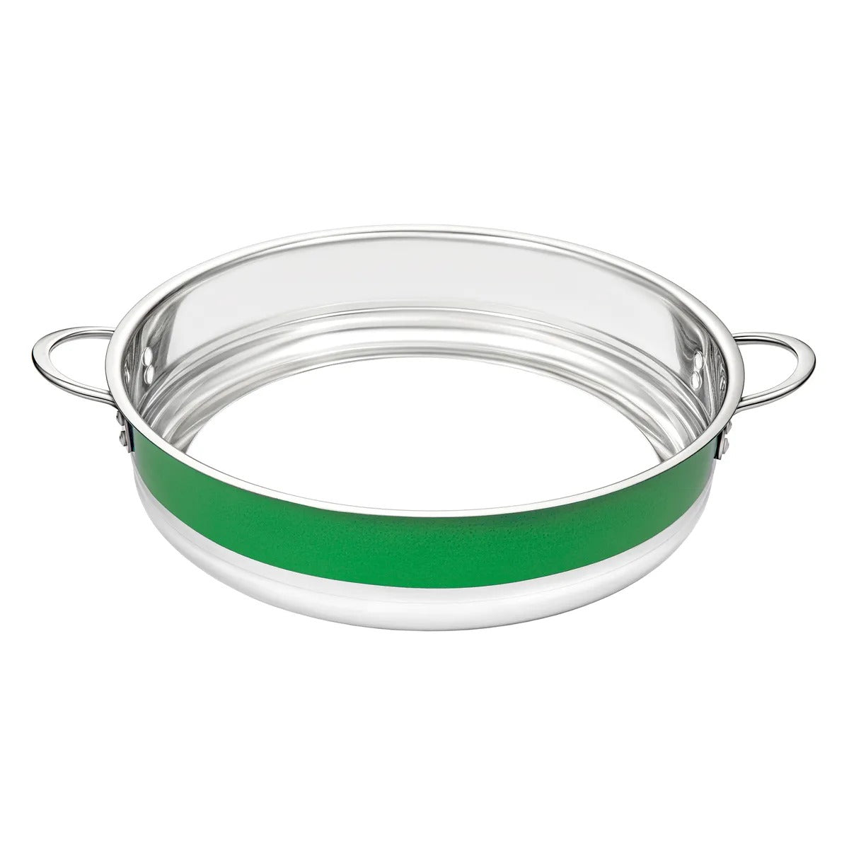 Bon Chef 72032-BL Country French X Stainless Steel Bottomless Pot, 14 3/4" Diameter - Green