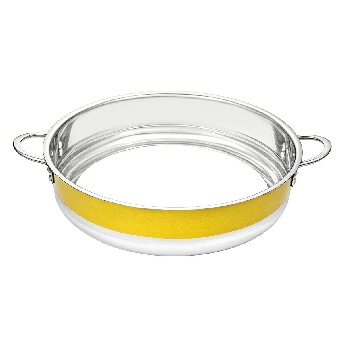 Bon Chef 72032-BL Country French X Stainless Steel Bottomless Pot, 14 3/4" Diameter - Yellow