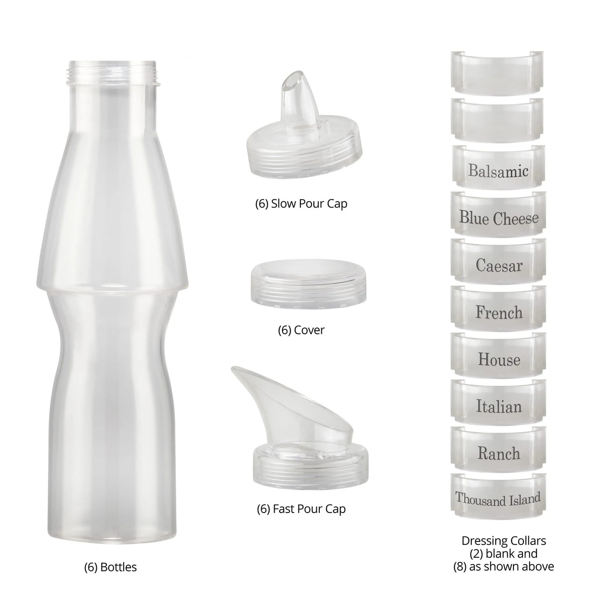 Bon Chef Smart Bowl Salad Dressing Bottle, 32 oz., Clear - 9571