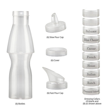 Bon Chef Smart Bowl Salad Dressing Bottle, 32 oz., Clear - 9571