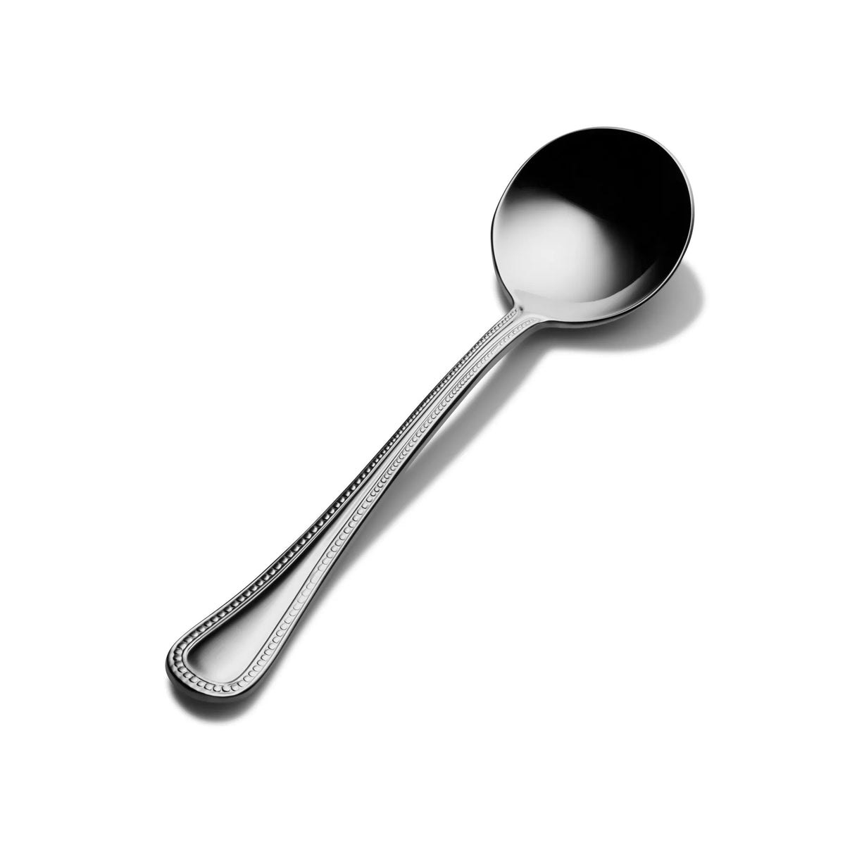 Bon Chef Sombrero Stainless Steel Teaspoon, Silver, 12/Case - 6 1/8" 18/10 Weight Bouillon Spoon