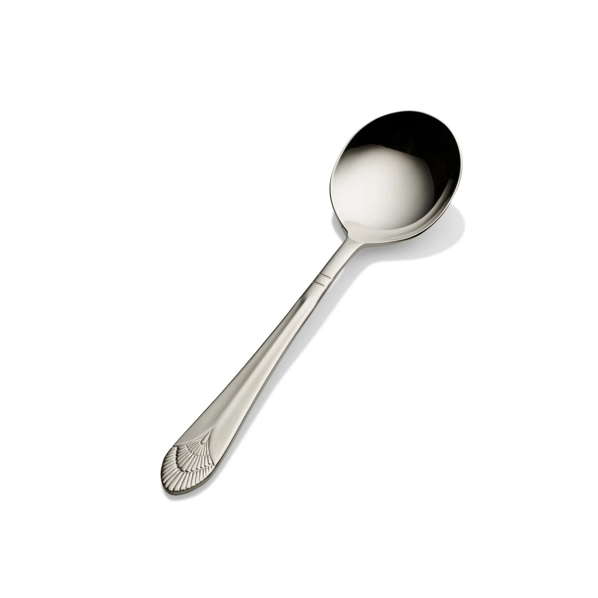 Bon Chef Nile Stainless Steel Teaspoon, Silver, 12/Case - 6 5/16" 18/10 Extra Heavy Weight Bouillon Spoon