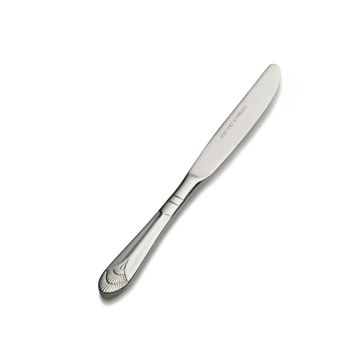 Bon Chef Nile Stainless Steel Teaspoon, Silver, 12/Case - 6 15/16" 13/0 European Size Solid Handle Butter Knife