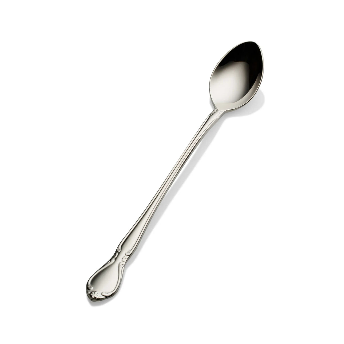 Bon Chef Queen Anne Stainless Steel Teaspoon, Silver, 12/Case - 7 5/8" 18/10 Extra Heavy Weight Iced Tea Spoon