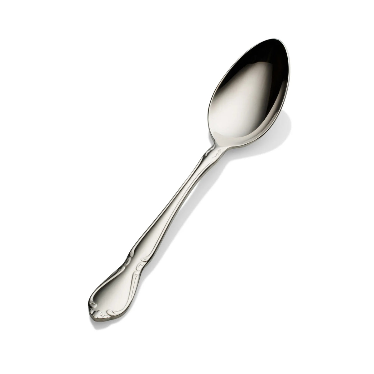 Bon Chef Queen Anne Stainless Steel Teaspoon, Silver, 12/Case - 7 5/8" 18/10 Extra Heavy Weight Soup Dessert Spoon