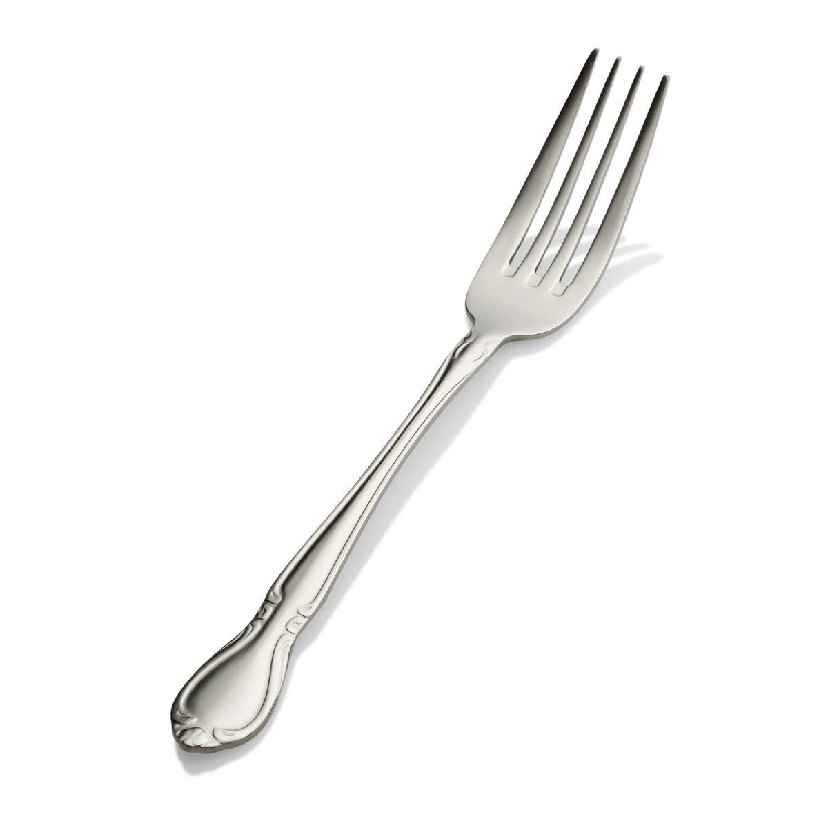 Bon Chef Queen Anne Stainless Steel Teaspoon, Silver, 12/Case - 8 1/2" 18/10 European Size Dinner Fork