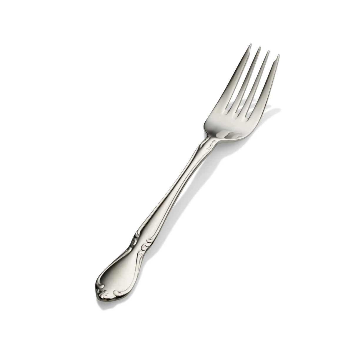 Bon Chef Queen Anne Stainless Steel Teaspoon, Silver, 12/Case - 7 1/4" 18/10 Salad Dessert Fork