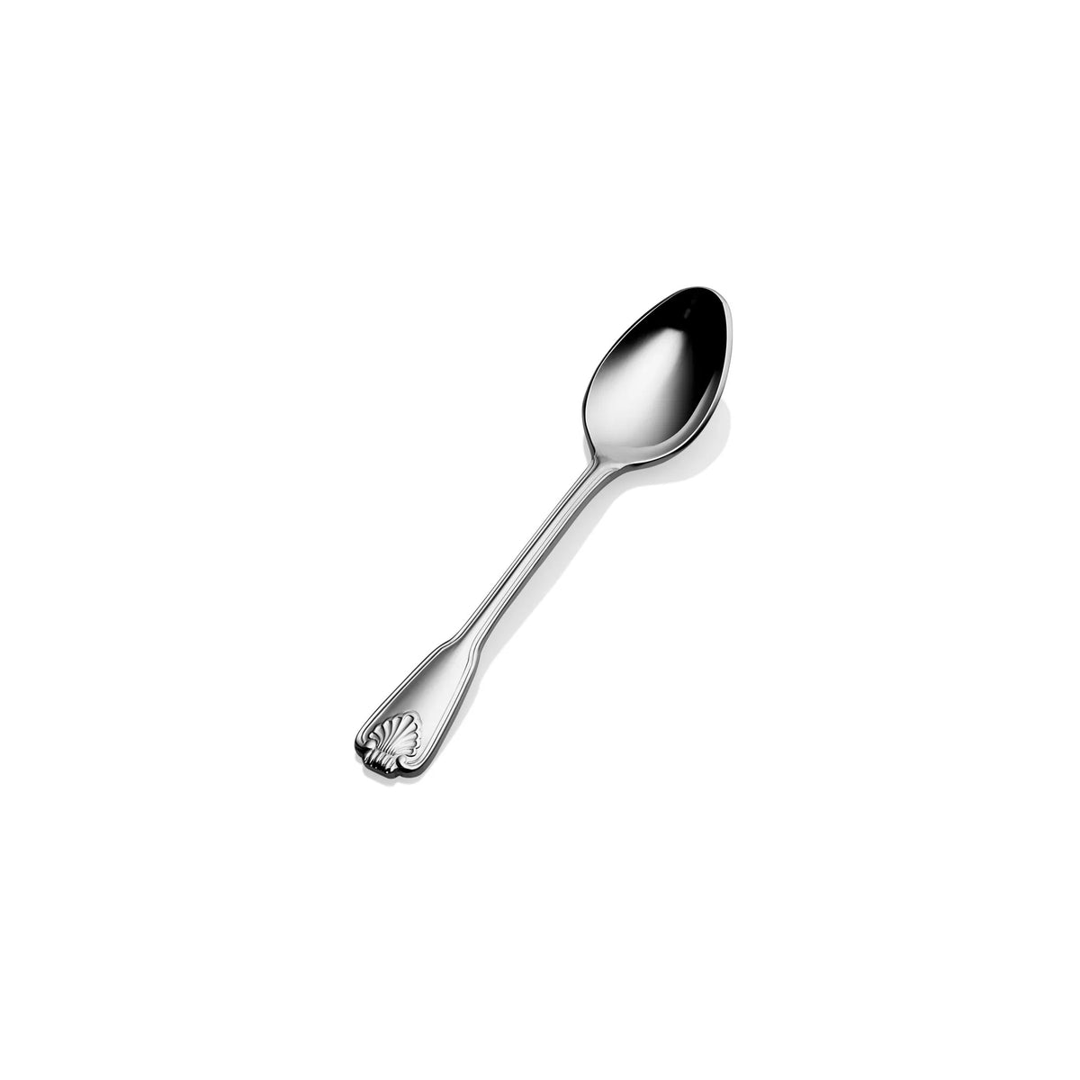 Bon Chef Shell Stainless Steel Teaspoon, Silver, 12/Case - 5" 18/10 Extra Heavy Weight Demitasse Spoon