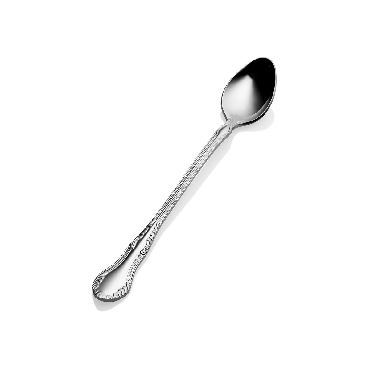 Bon Chef Elegant Stainless Steel Teaspoon, Silver, 12/Case - 7 11/16" 18/10 Iced Tea Spoon