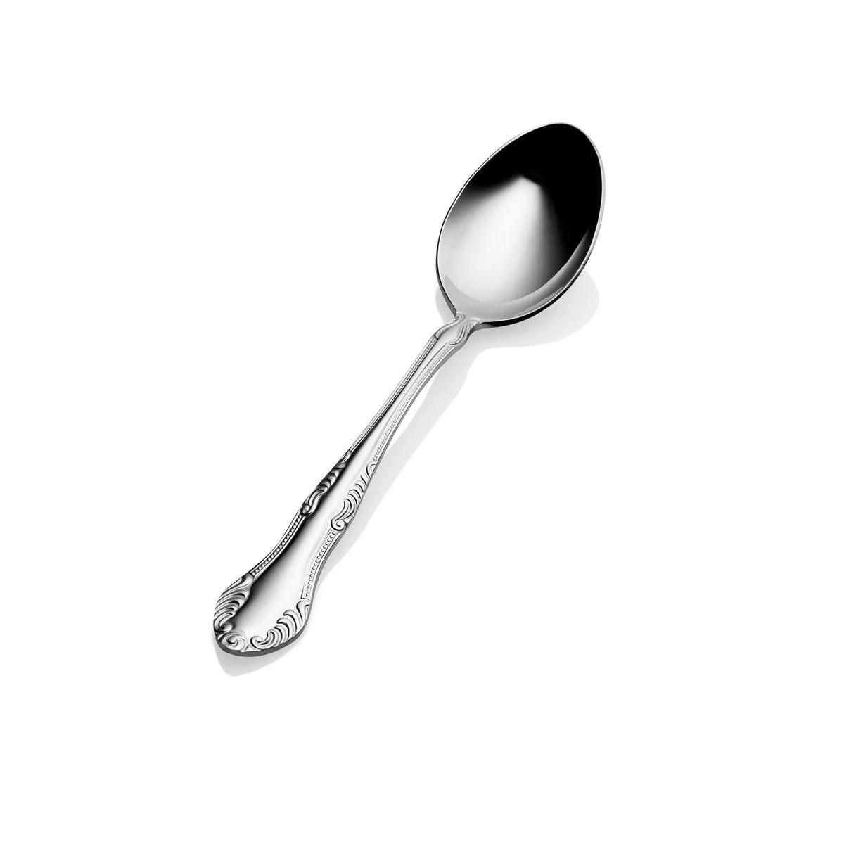 Bon Chef Elegant Stainless Steel Teaspoon, Silver, 12/Case - 7 1/4" 18/10 Soup Dessert Spoon