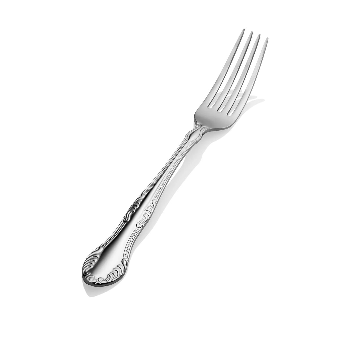 Bon Chef Elegant Stainless Steel Teaspoon, Silver, 12/Case - 8 3/8" 18/10 European Dinner Fork
