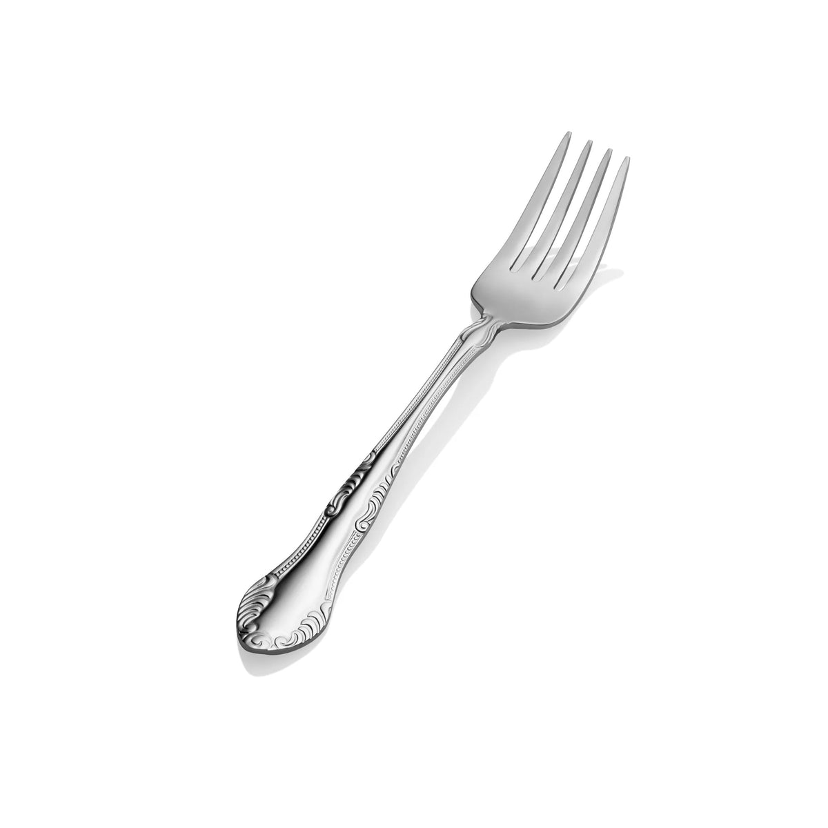 Bon Chef Elegant Stainless Steel Teaspoon, Silver, 12/Case - 7 1/4" 18/10 Salad Dessert Fork