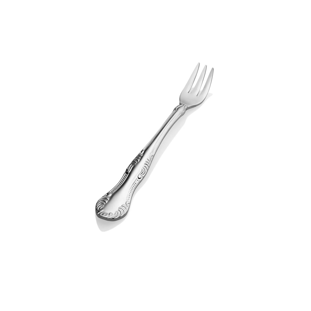 Bon Chef Elegant Stainless Steel Teaspoon, Silver, 12/Case - 5 5/8" 18/10 Oyster Cocktail Fork