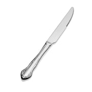 Bon Chef Elegant Stainless Steel Teaspoon, Silver, 12/Case - 9 7/8" 13/0 European Solid Handle Dinner Knife