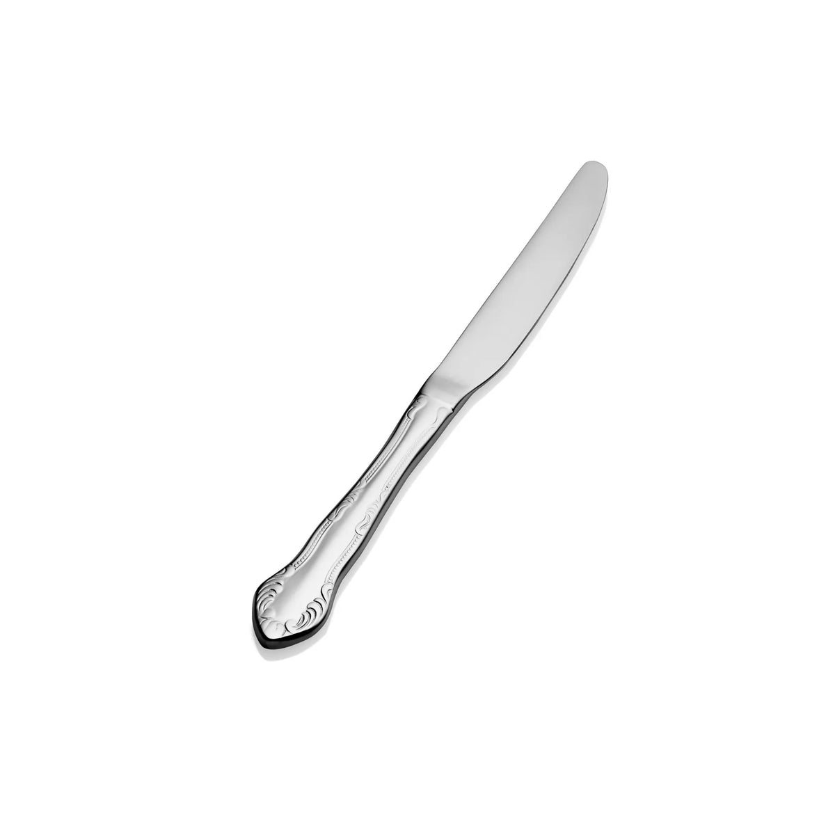 Bon Chef Elegant Stainless Steel Teaspoon, Silver, 12/Case - 6 15/16" 13/0 European Solid Handle Butter Knife