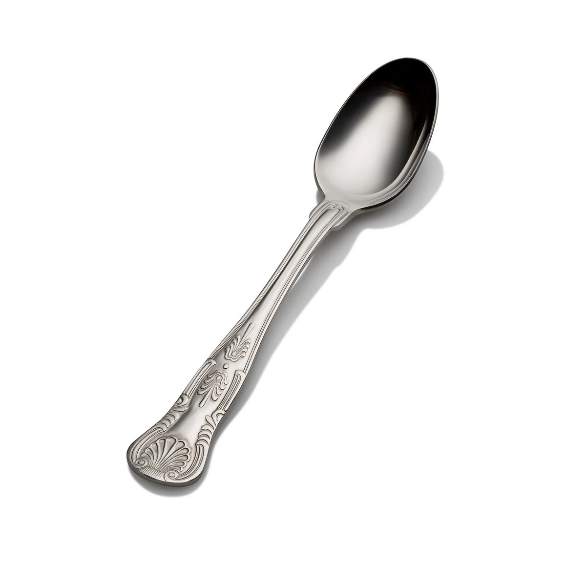 Bon Chef Kings Stainless Steel Teaspoon, Silver, 12/Case - 9 1/8" 18/10 Extra Heavy Weight Tablespoon Serving Spoon