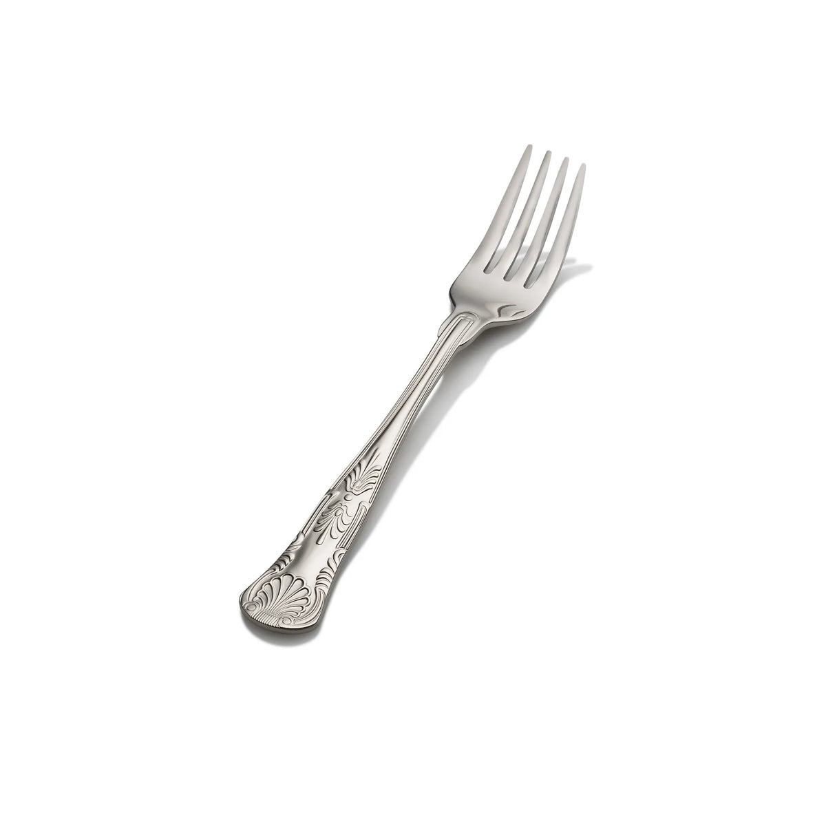 Bon Chef Kings Stainless Steel Teaspoon, Silver, 12/Case - 7 1/16" 18/10 Salad Dessert Fork