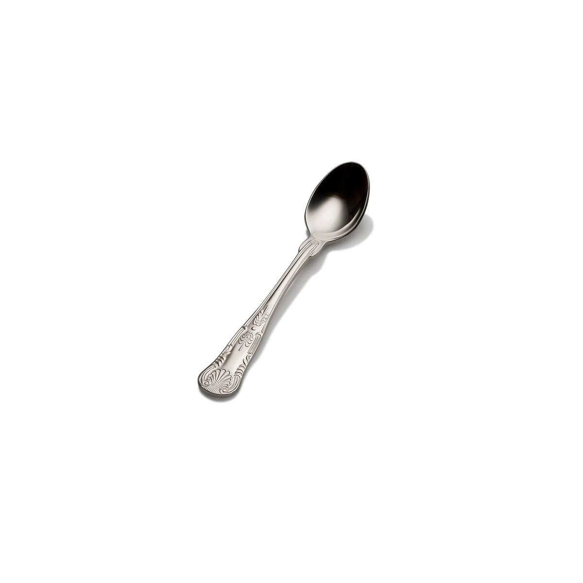 Bon Chef Kings Stainless Steel Teaspoon, Silver, 12/Case - 4 13/16" 18/10 Extra Heavy Weight Demitasse Spoon