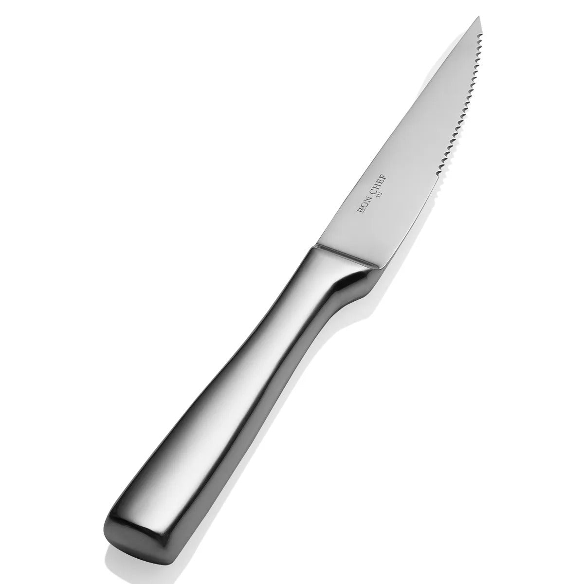 Bon Chef Manhattan Stainless Steel Teaspoon, Silver, 12/Case - 9 3/4" 13/0 Hollow Handle Gaucho Steak Knife
