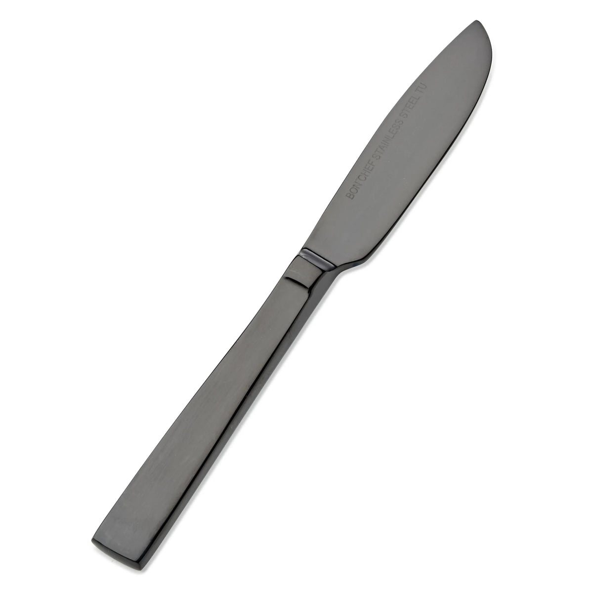 Bon Chef Roman Colored Stainless Steel Teaspoon, Black, 12/Case - 6 7/8" 13/0 Butter Knife