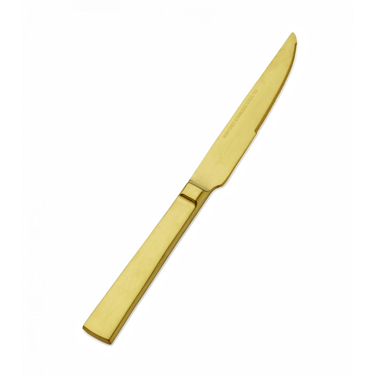 Bon Chef Roman Colored Stainless Steel Teaspoon, Gold, 12/Case - 9 1/2" 13/0 Steak Knife